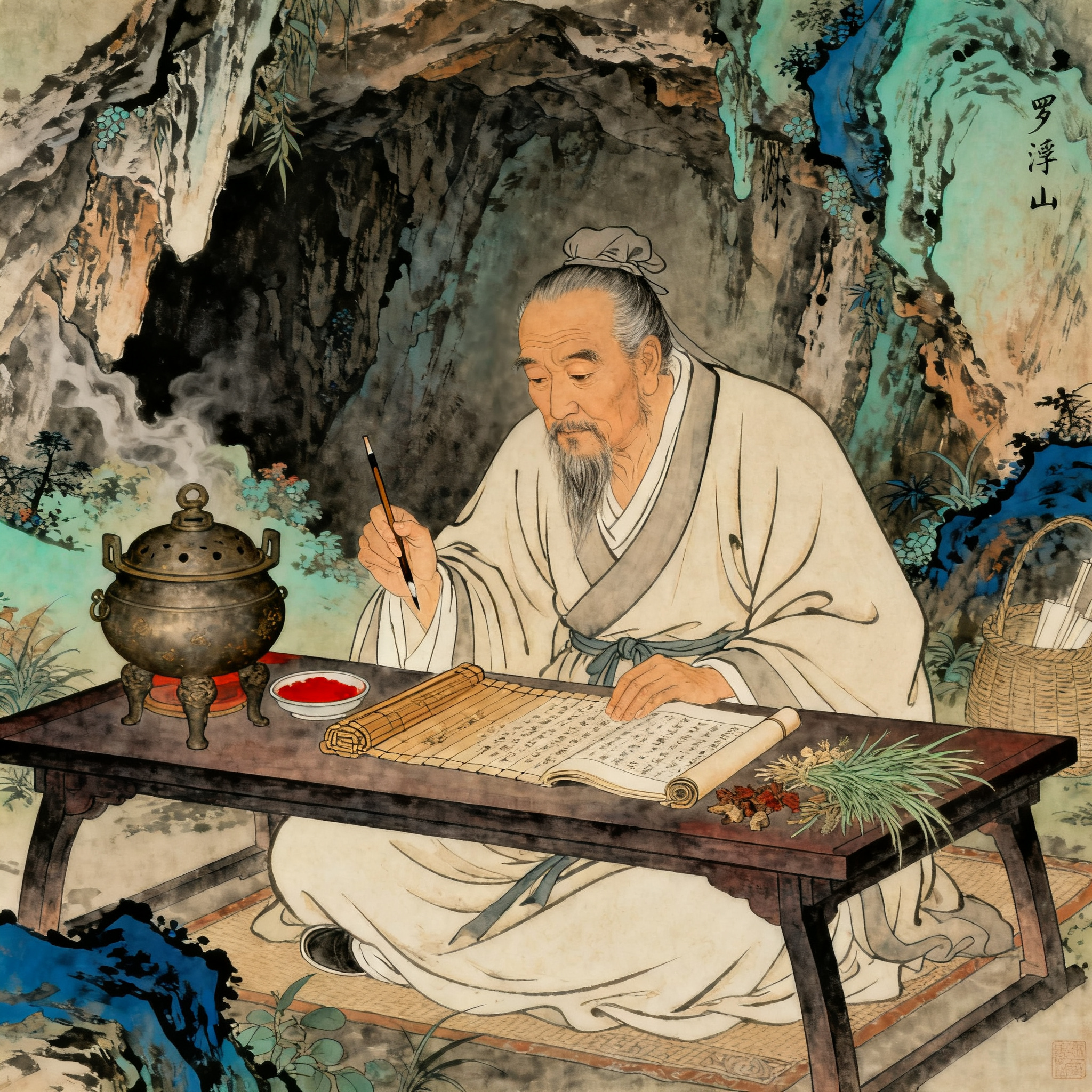 葛洪画像，东晋炼丹家