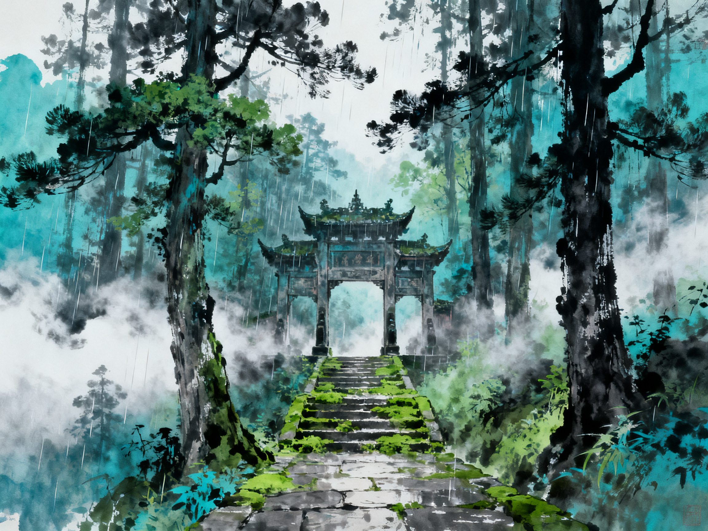 青城山道观山门